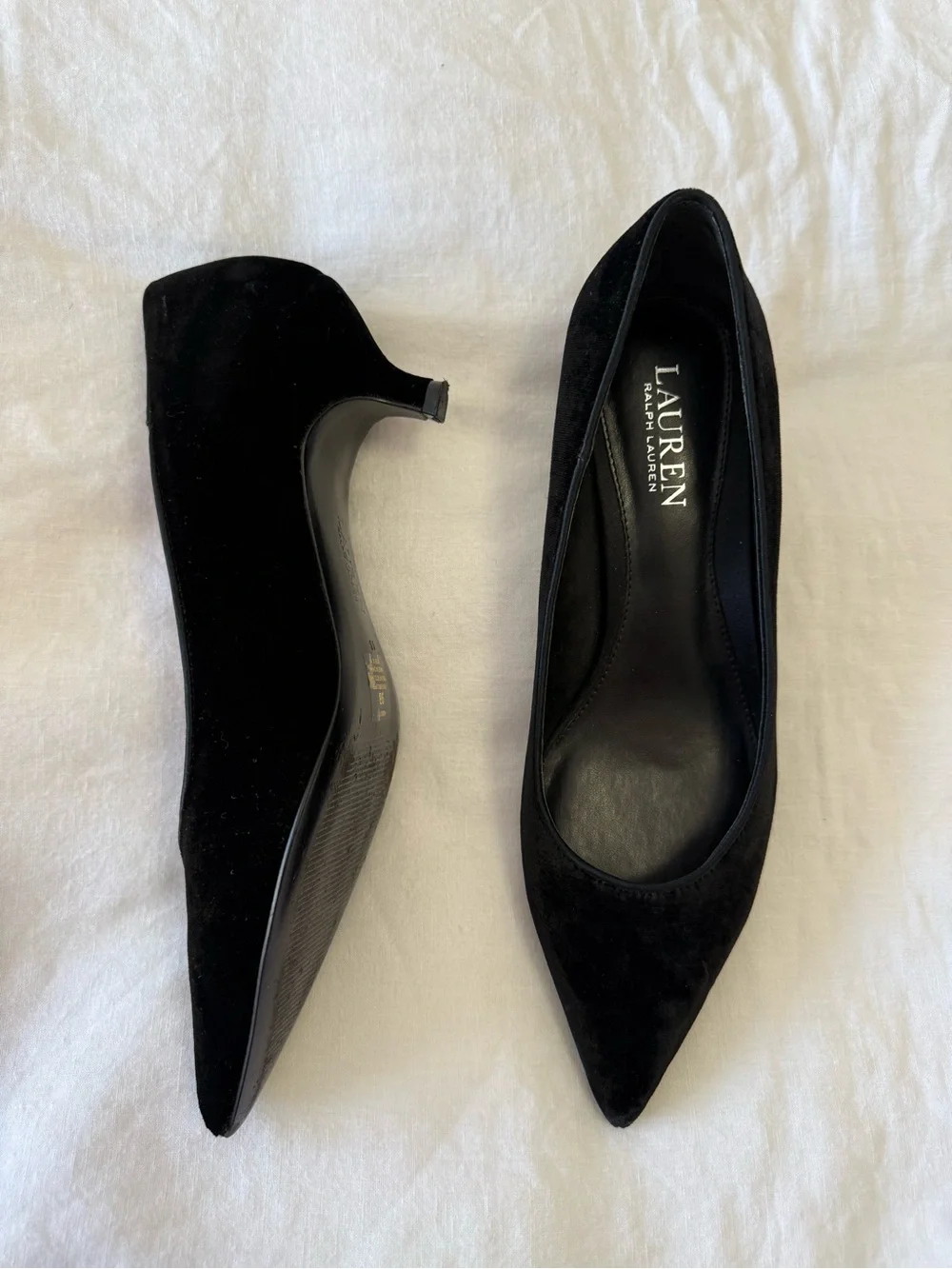 Ralph Lauren | Women’s 9 | Abbot Black Velvet Kitten Heels | Business Party
